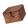 Lidded Wicker Storage Basket For Snacks Organization Decorative Candy Container Handwoven Home Decoration