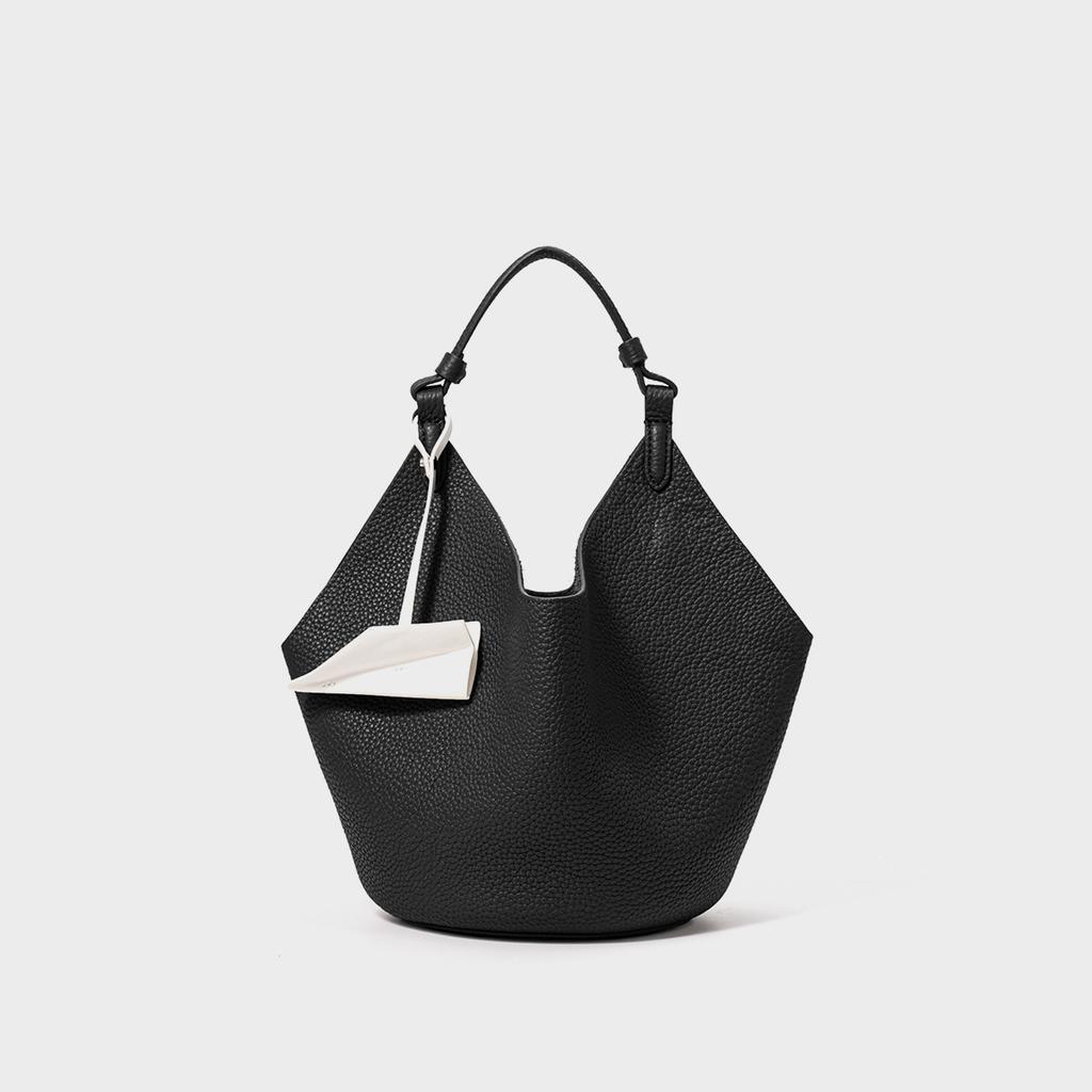 Female Bag Bucket Bag Niche Large Capacity Advanced Sense Head Layer Cowhide Handbag Basket Bag
