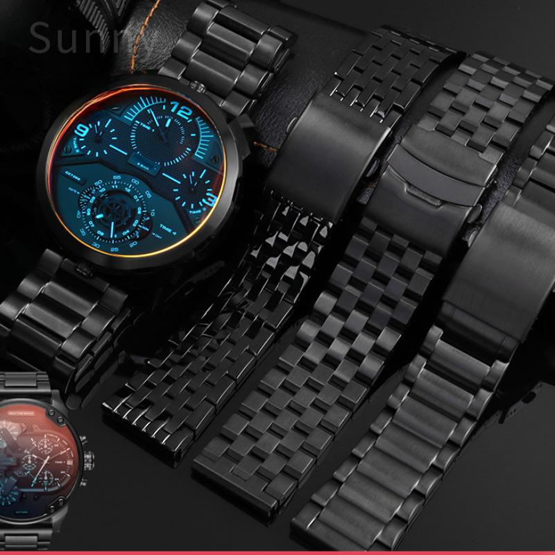 Для DIESEL Мужской ремешок для часов из нержавеющей стали Dz7395 Dz4316 Police Большой циферблат 22 24 26 28 Двойная раскладывающаяся застежка Замена ремешка для часов