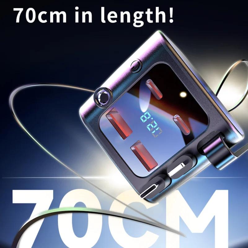 Зарядное устройство 7 в 1 с выдвижным кабелем USB Type-C PD, блок питания для iPhone, Samsung, кабель для быстрой зарядки, адаптер прикуривателя