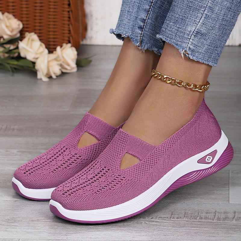 Women's Casual Shoes with One Foot, Plus Size Women's Shoes, Single Shoes, Fly Woven Breathable Cloth Shoes