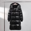 Зимнее пуховое пальто для мужчин и женщин, повседневное, свободного кроя, черная куртка для пары, утолщенная парка с капюшоном и очень длинным рукавом