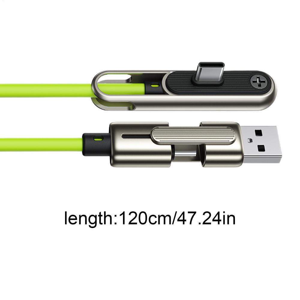 Кабель для быстрой зарядки 240 В со скрытым держателем USB-A/C на Type-C Двухголовый кабель для зарядки Боковой кабель для зарядки телефона