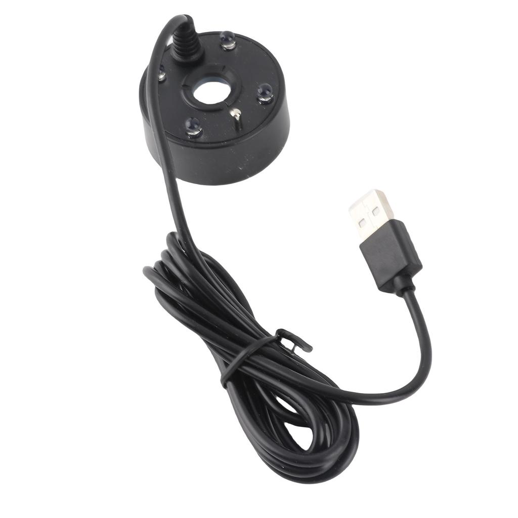 Увлажнитель тумана USB с цветной светодиодной подсветкой 5 В Ультразвуковой распылитель для фонтана, пруда, альпинария, аквариума, раковины Черный