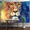 Psychedelic Colorful Lion Tapestry Wall Hanging Witchcraft Oil Painting Bohemian Style Hippie Tapiz Home Decor