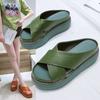 Fashion Women Sandals Soft Leather Wedges Shoes Woman Summer Sandals Beach Flip Flops New Platform Sandalias Mujer Wedge Heels Slippers