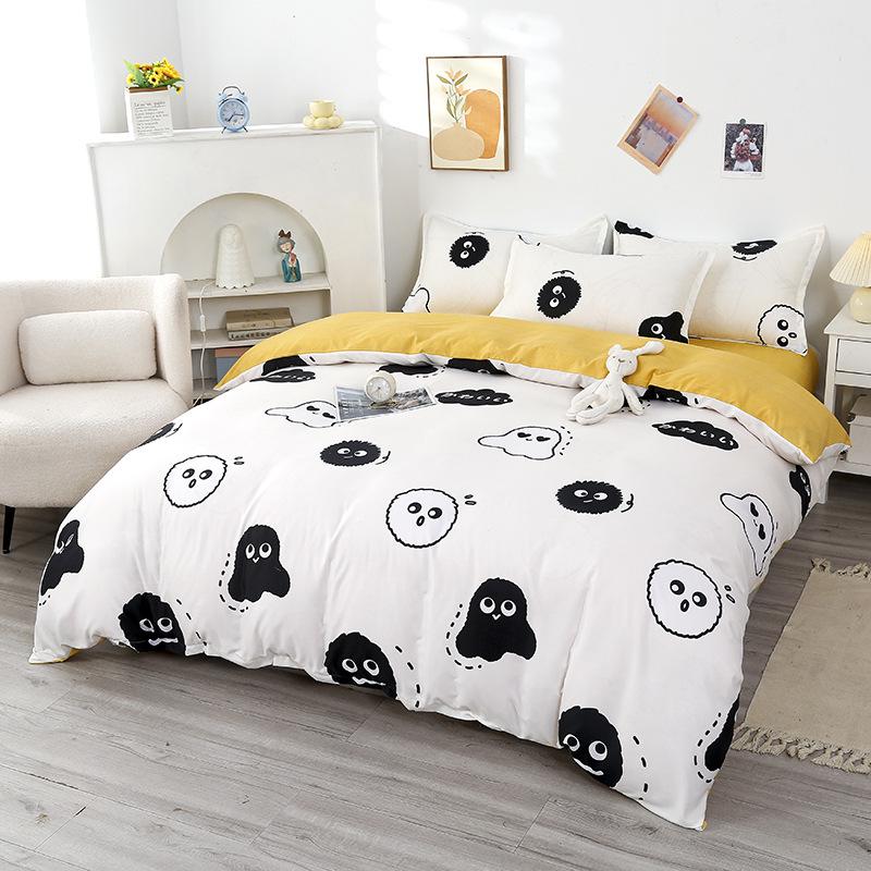 Washed Cotton Skin-Friendly Duvet Cover for Single/Double Bed - Simple & Fresh Design
