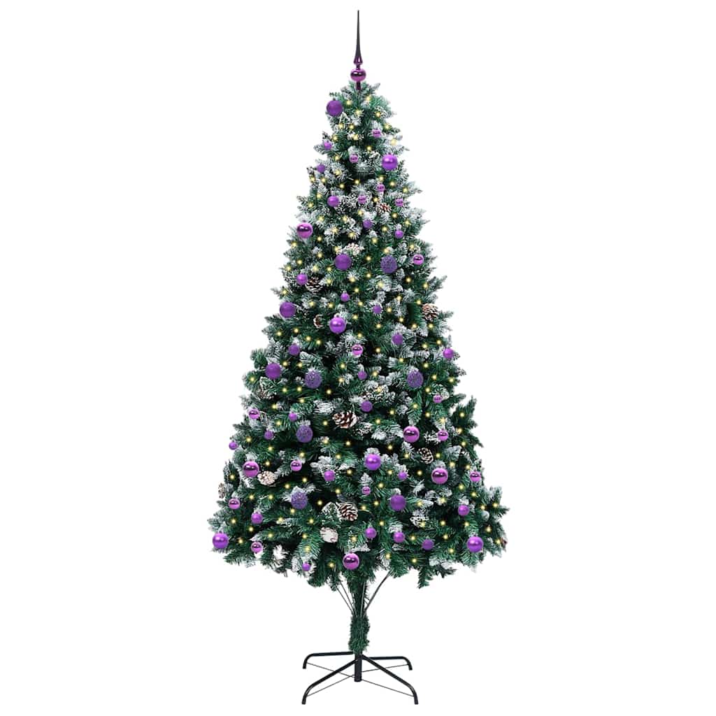 Artificial Christmas Tree with 300 LEDs and Stand Green 240 cm