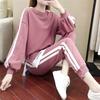 Plus Size Casual Sport Suit Sweatshirt Trousers 2-piece Set Loose Fit Fashionable Streetwear For Men Women