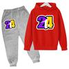Children Clothing Hoodies +Pant Set Girls Boys3-12 Years Basketball 24 Print Toddler Leisure Coat Sports Suit Spring Autumn