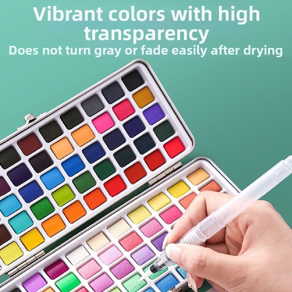 50/72/90/100/128 Color Watercolor Pigment Kit Portable DIY Painting Kit  School