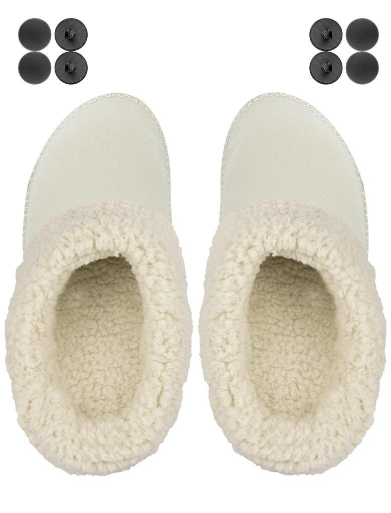 Endoto Fluffy Fleece Lined Insole for Crocs, Warm and Warm Fur-Lined Socks, Unisex (Color: Beige, Size: 22cm)