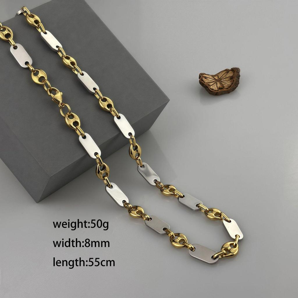 Модное ожерелье ручной работы «Императорская цепь» - Гладкая нержавеющая сталь с большим отверстием