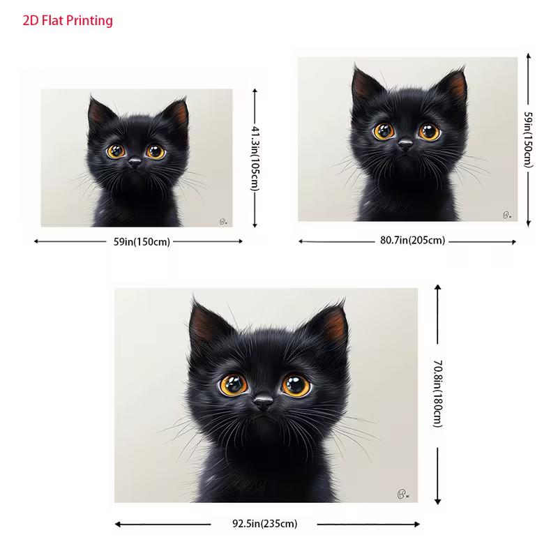 2D Милый Черный Котенок Фон Декорация для Фотографии Любителей Животных