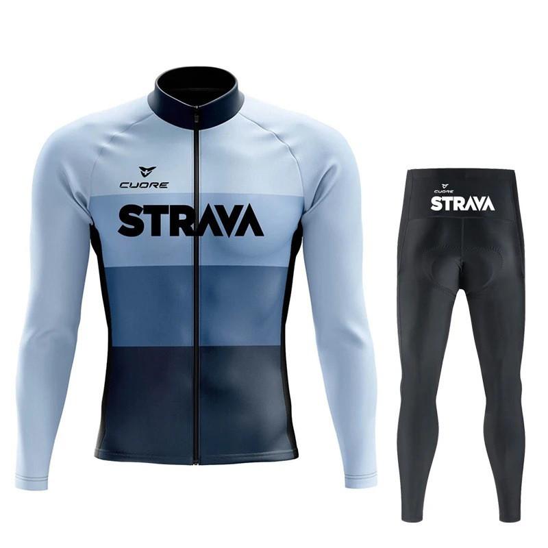 Long Sleeve Cycling Jersey Set Unisex Quick Dry Bicycle Wear Road