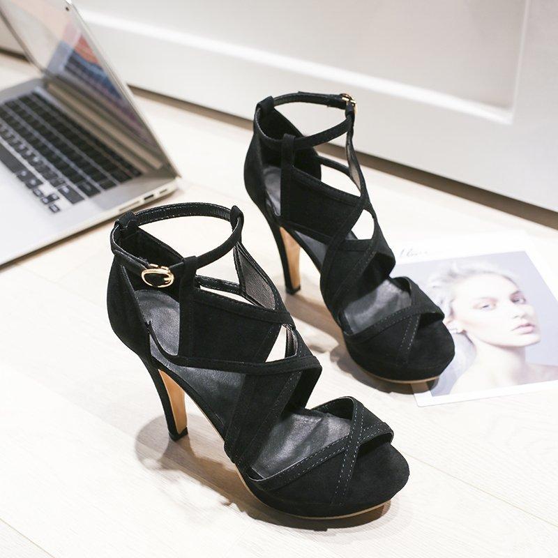 Летние новые модные женские босоножки с открытым носком и цветными блоками, сексуальные, с толстой подошвой, с пряжкой в одну линию, на высоком каблуке