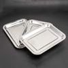 Thickened Stainless Steel Rectangular Dinner Plate Rustproof Serving Trays Barbecue Tray  Canteen