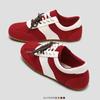 Leather Red German Training Shoes Women's 2025 Spring New Flat Bottom Soft Sole Thin Square Head Running Casual Forrest Gump Shoes