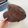 Берет-утка Женский Осенне-зимний Ретро Универсальный Кепка газетчика Британский Ретро Шляпа художника Большой Обхват головы Восьмиугольная шляпа