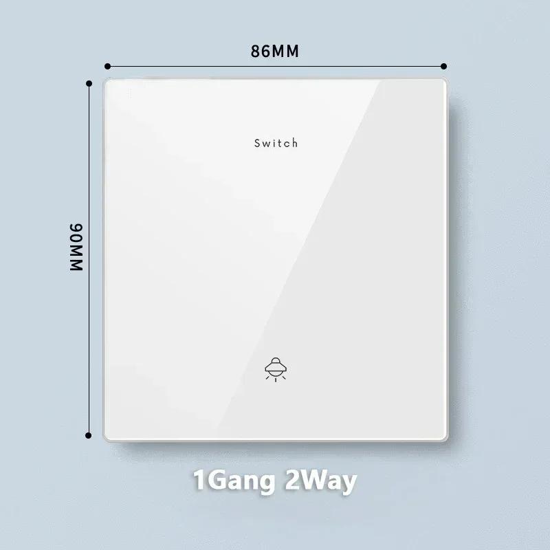 Universal Tempered Glass 20W Quick Charge USB Type-c Wall Dual 3pin Socket panel,UK 13A Wall 220V 2Way Light Switch Power Outlet