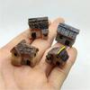 4Pcs Random House Miniature Figurine Fairy Accessory Home Decor Cartoon Animal Building Statue Resin Craft Small Creative  Gifts
