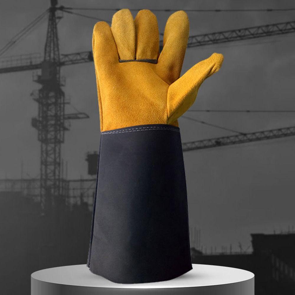 Wear-resistant Cowhide Welding Gloves Fire Protection Welder Work Gloves  Safety Protection