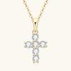 French Retro Moissanite Necklace: 925 Sterling Silver, No-Fade Clavicle Pendant
