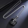 Retro Lion Head Pendant Necklace: European & American Hip-Hop Style Stainless Steel for Men