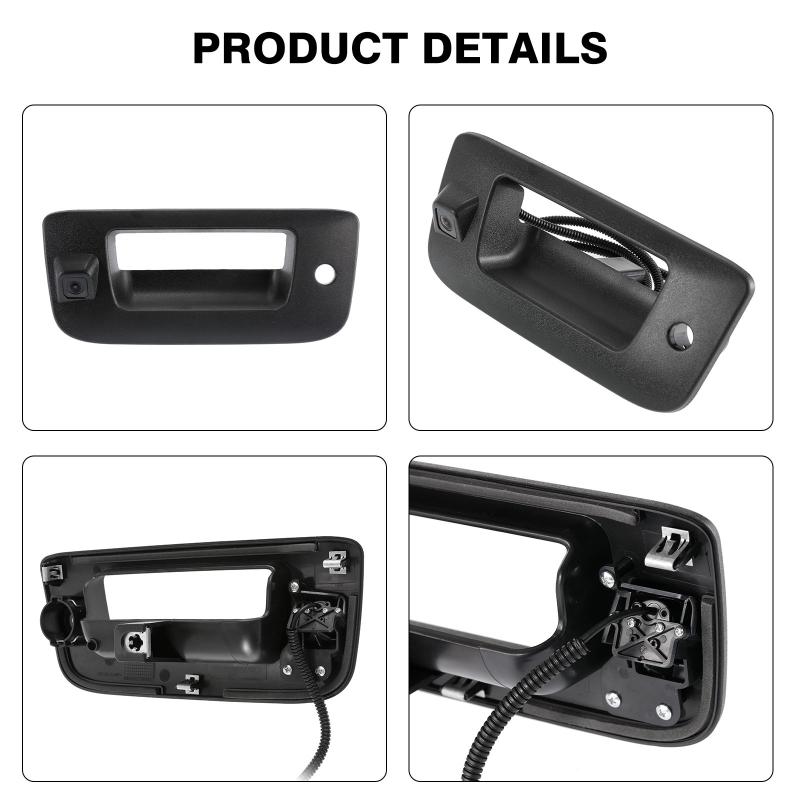 Car Tailgate Door Handle Rear View Wide Angle Camera for Chevrolet Silverado GMC Sierra 2007-2013 OEM 22755304, 22755304SMTH