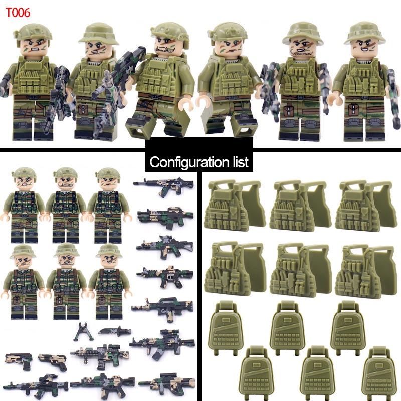 TopLovely Swat Team Военный армейский набор Военные аксессуары полиция Минифигурки Детали Строительные блоки Игрушки