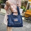 Винтажная джинсовая сумка через плечо, женская холщовая сумка большой вместимости