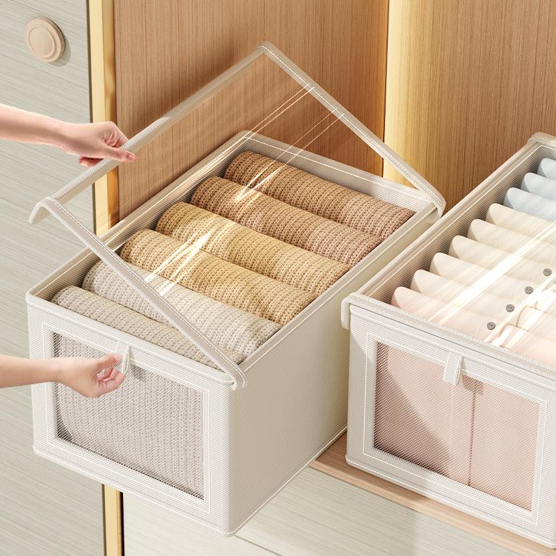 Коробка для хранения из ткани Оксфорд с крышкой - Тканевый контейнер и настольный органайзер