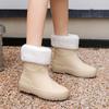 Women’s Fashionable Soft-Soled Waterproof Mid-Tube Rain Boots with Velvet Lining - Non-Slip Winter Wear