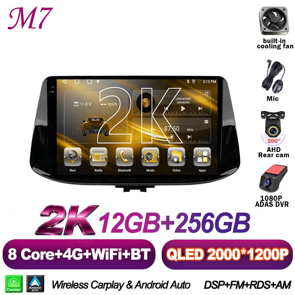 Android 16 For Hyundai i30 2017-2021 Car Radio Stereo Head Unit Multimedia Video Player GPS Navigation 2K QLED 9 Inch 5G 8 Core