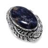 Содалит Драгоценный камень Ручная работа 925 Стерлинговое серебро Ювелирное изделие Подарок Кольцо Размер 9.5 F4m04