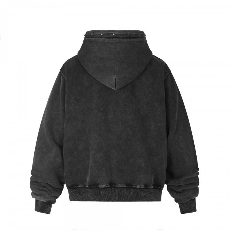 Unisex Streetwear Hooded Zip-Up Sweatshirt Casual Cotton Pullover Men Women Fall Season