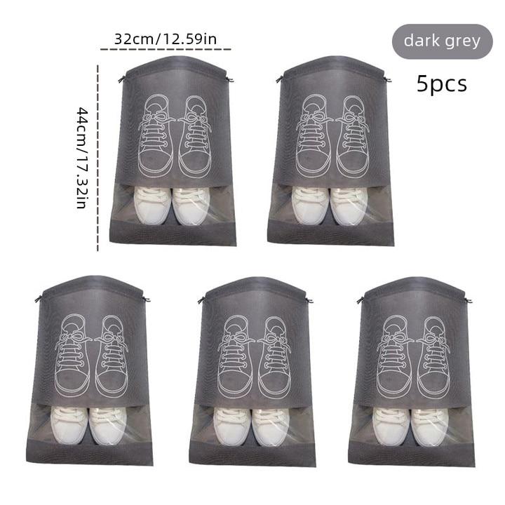 5 шт. Сумка для хранения обуви Нетканая Дорожная Портативная Сумка для обуви Кулиска Пылезащитная Большая Вместимость Классификация одежды Подвесные сумки