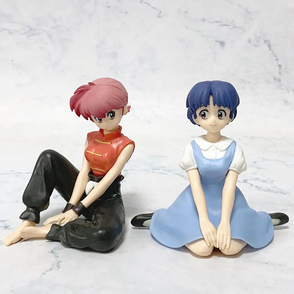 Аниме Ranma1/2 Время отдыха Тендо Аканэ Женская Ранма 10см Милая Девочка Сидящая ПВХ Модель Фигурки Забавное Настольное Украшение Периферия