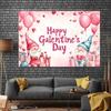 2D Galentine's Day Photo Backdrop with Adorable Gnomes and Pink Balloons