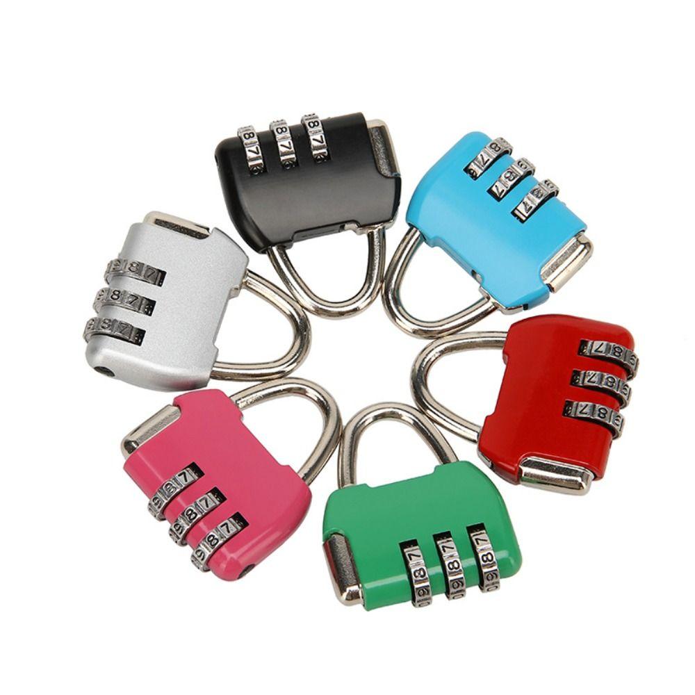 Padlock 3 Digit Password Lock Zinc Alloy Backpack Zipper Lock Dormitory Cabinet Lock Home