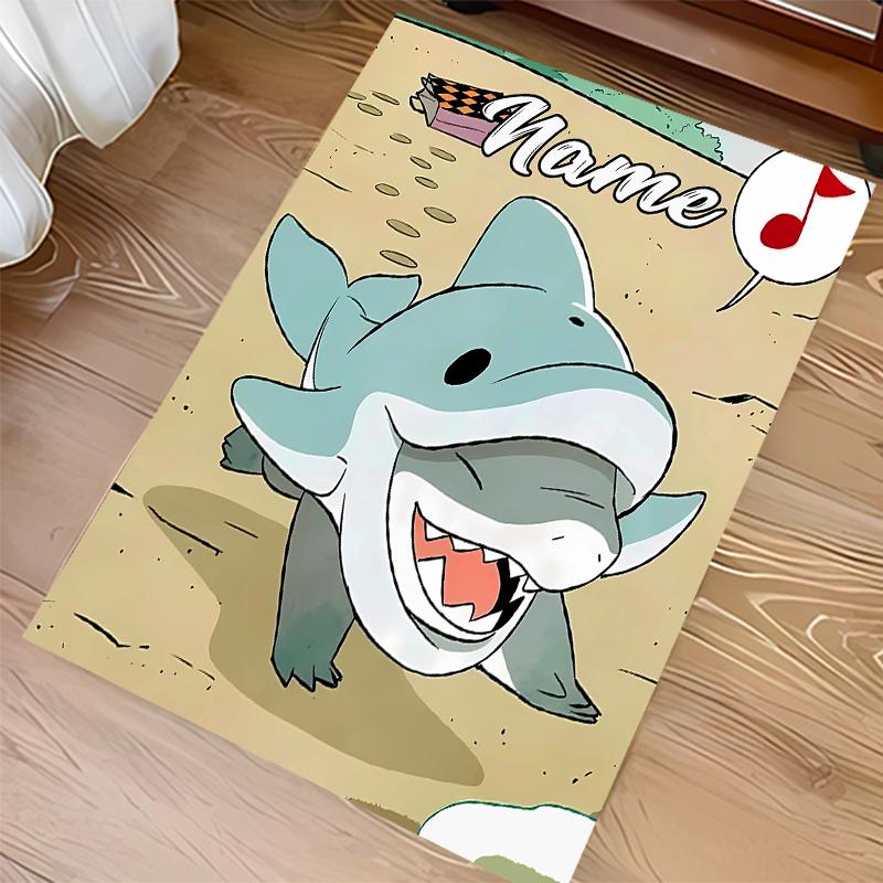 Custom personalization Jeff the Land Shark Print Area Rug - Soft, Washable Non-Slip Indoor Mat,Living Room,Home&Office Decorative Rug