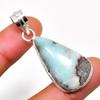 Republic Larimar Gemstone 925 Silver Plated Handmade Jewelry Pendant 1.70"