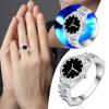 Vintage Zircon Watch-shape Ring Women Index Finger Ring Fashion Crystal Ring