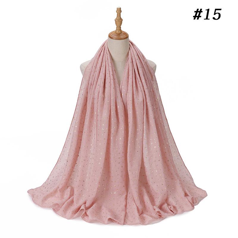 Glitter Cotton Linen Scarf Women Hijab Plain Soft Turban Shawl Bronzing Women Printed Floral Hijab Shawls Bandana African Scarf