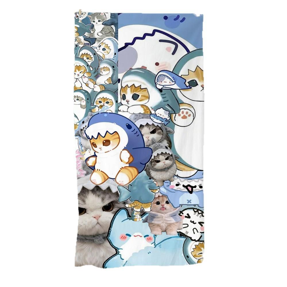 Cute Kitten Printed Microfiber Sand-Free Beach Towel Quick Dry Absorbent Bath Towel
