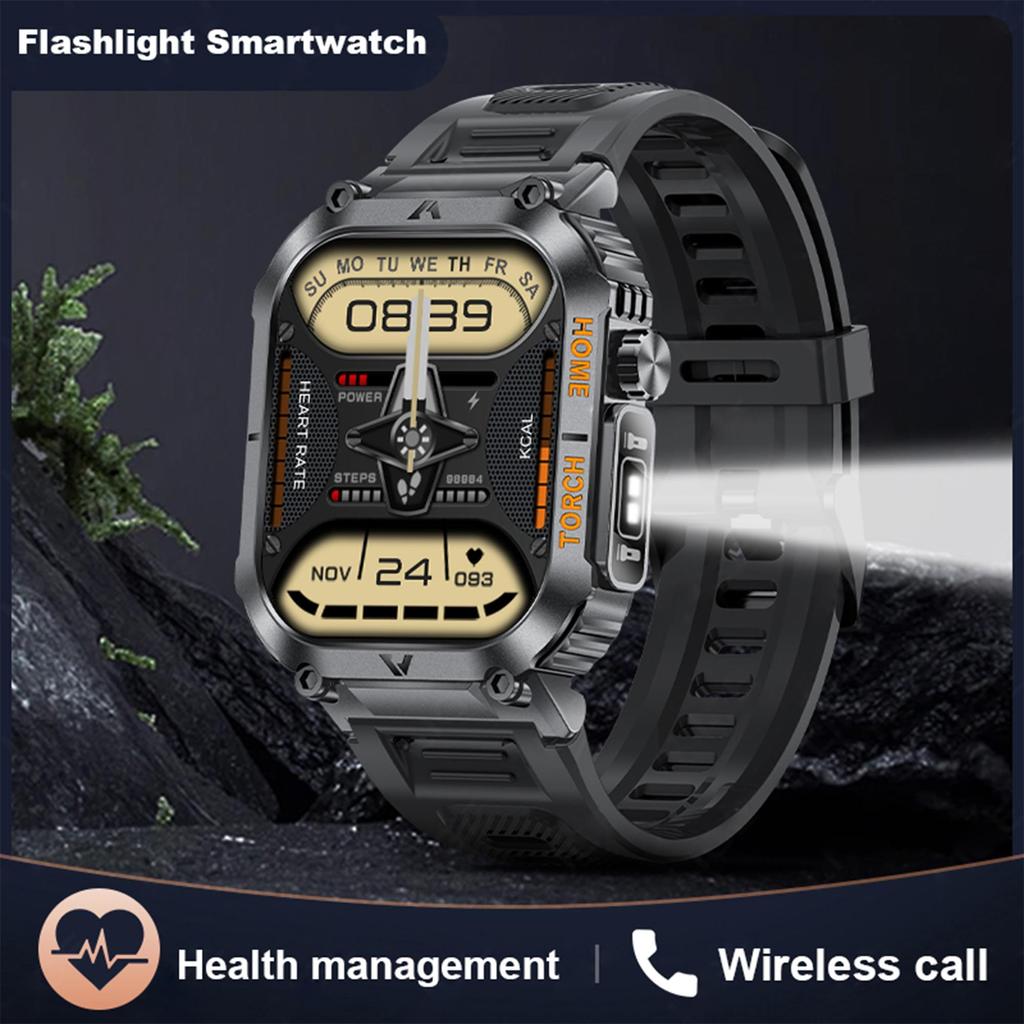 LIGE Умные часы со светодиодной подсветкой 2,02-дюймовый квадратный HD-экран Мониторинг здоровья Спорт на открытом воздухе Фитнес Водонепроницаемые умные часы для Android и IOS