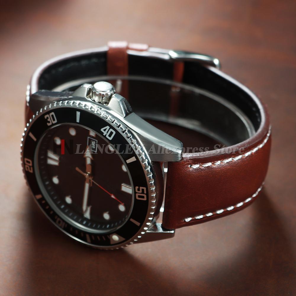 Oil Wax Calfskin Leather Watchband Soft Material Watch Band Retro Wrist Strap 18mm 20mm 22mm With Silver Stainless Steel Buckle