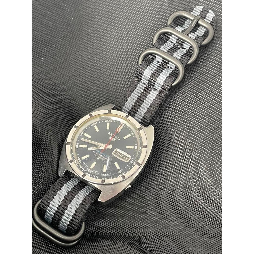 Used Seiko SEIKO antique 5 Sports Seiko5Sports engine-turned bezel