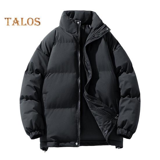 Зимнее хлопковое пальто с воротником-стойкой, длинным рукавом, застежкой-молнией, пуховая куртка с карманами, однотонная, свободный крой, утепленная теплая верхняя одежда