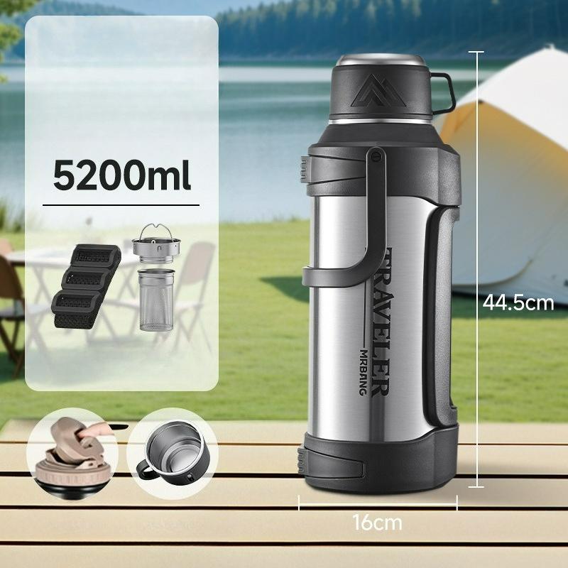 Портативный термос-чайник, термос-чайник из нержавеющей стали большой вместимости, уличный портативный термос сверхбольшой вместимости